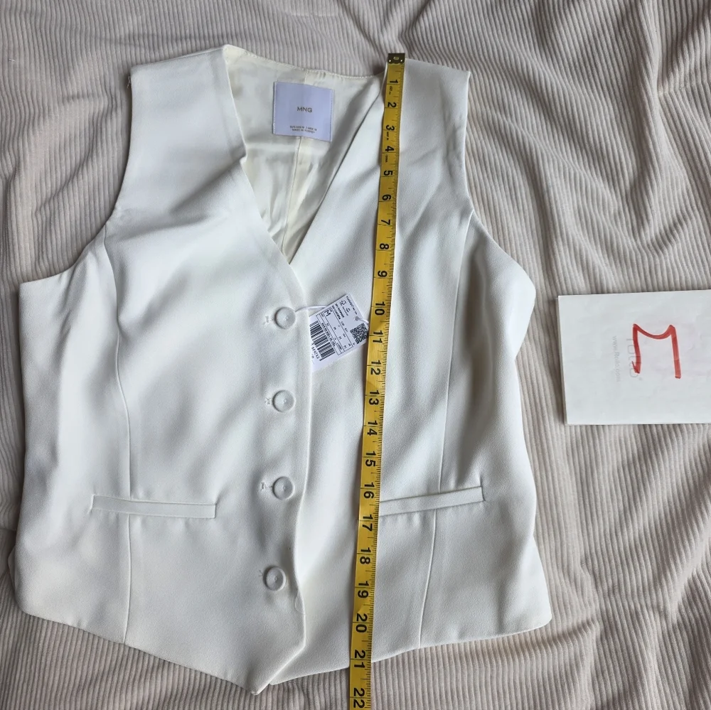 Mango suited Vest With Button off white BNWT - Picture 10 of 16